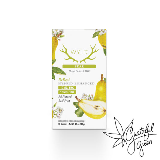 WYLD D9/CBG 1:1 Pear Gummies / 600mg total / 30 ct